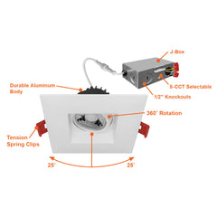 3" Regressed Gimbal Downlight: SnapTrim-Line