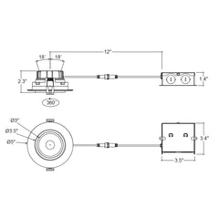 4" Gimbal Adjustable  Downlight Canless