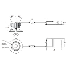 4" Gimbal Adjustable  Downlight Canless