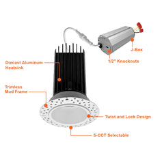 2" Round Downlight: Trimless-Line