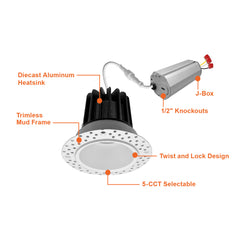 2" Round Downlight: Trimless-Line