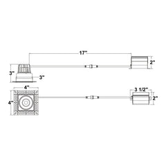 2" Square Downlight: Trimless-Line