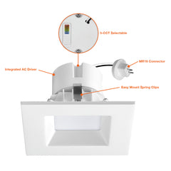 4" Low Voltage Premium Downlight Square