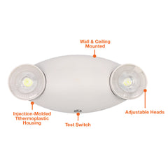 Emergency Bug Eye Double Headed Fixture