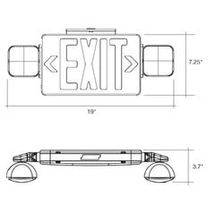 LED Emergency Exit Sign GREEN Single or Double Sided w/ Bug Eye w/ Remote Function