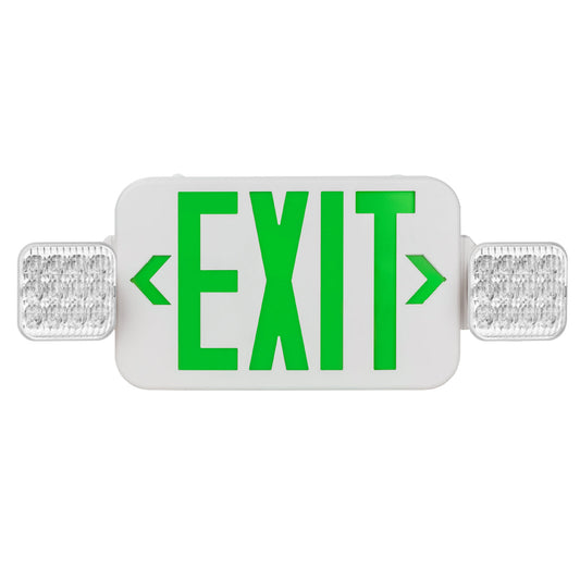 LED Emergency Exit Sign GREEN Single or Double Sided w/ Bug Eye w/ Remote Function