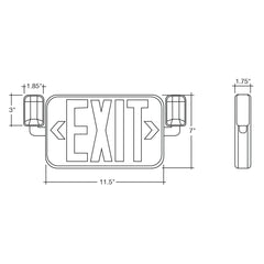 LED Emergency Exit Sign RED/GREEN Single or Double Sided w/ Bug Eye