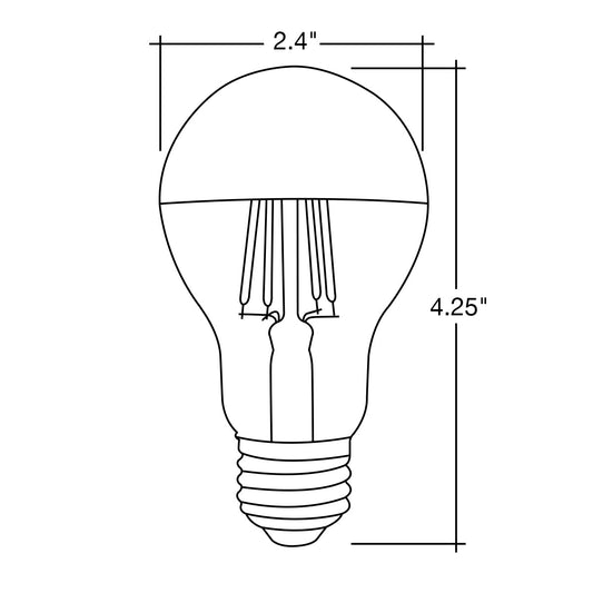 Filament A19 Half Mirror