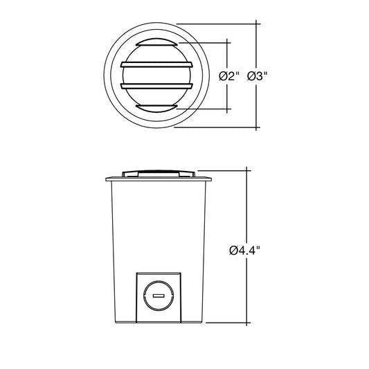 In-Ground Light - Small: Ribbed Lens