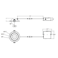 4" Floating  Gimbal Downlight (Canless) White Round Module