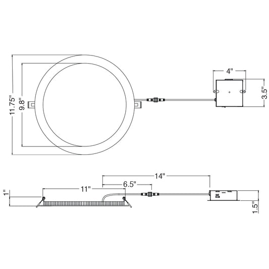 10" Round Slim Panel Wafer 0-10