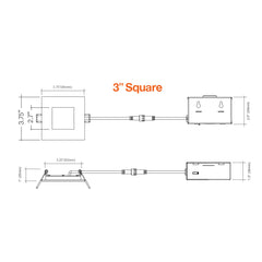 3" Square Slim Panel Wafer Downlight