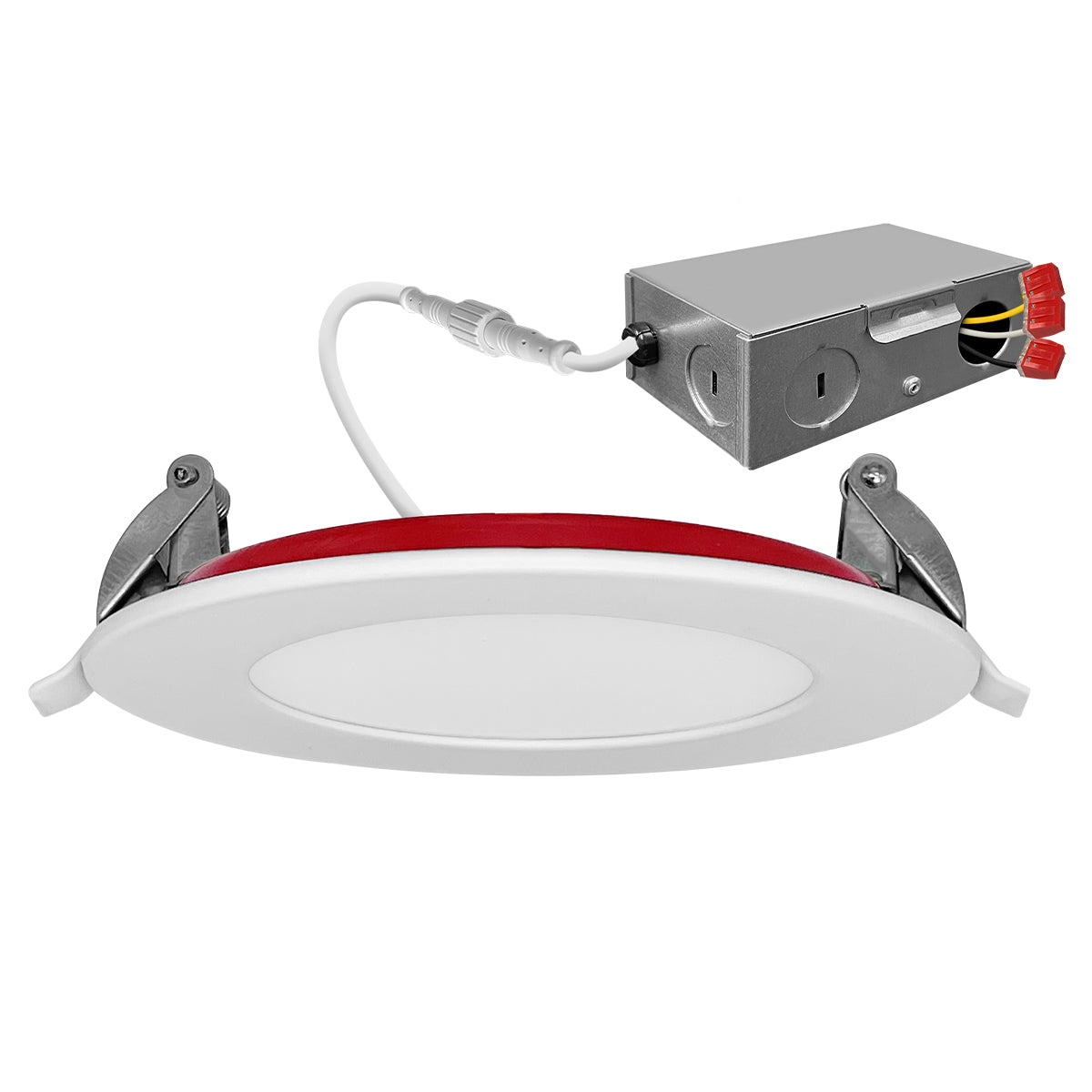 4" External J-Box Round Downlight: Slim-Line: FIRE RATED