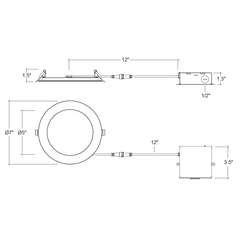 4" External J-Box Round Downlight: Slim-Line: FIRE RATED