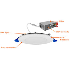 4" Round Slim Panel Wafer Downlight