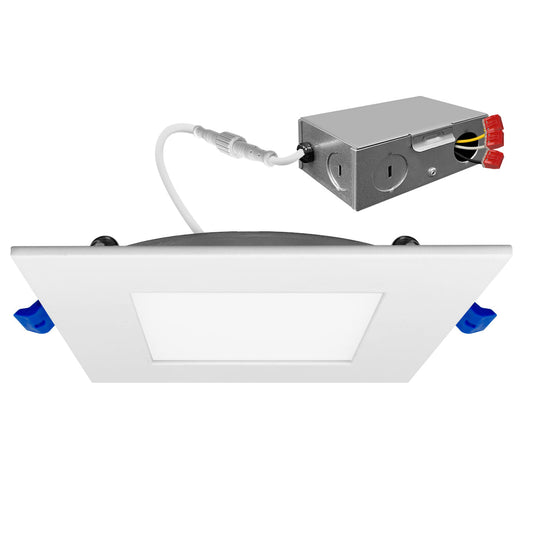 4" External J-Box Square Downlight: Slim-Line