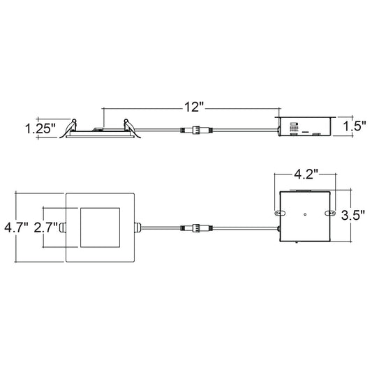 4" External J-Box Round Downlight: Slim-Line: FIRE RATED