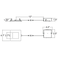 4" External J-Box Round Downlight: Slim-Line: FIRE RATED