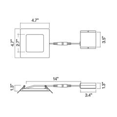 4" Square Slim Panel Wafer Downlight