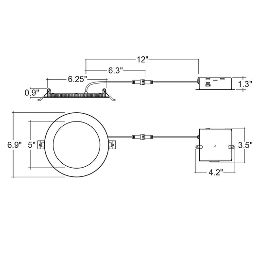 6" Round Slim Panel Wafer 0-10