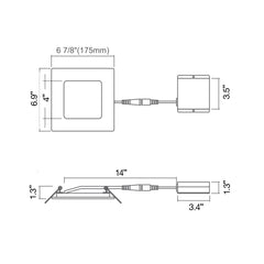 6" Square Slim Panel Wafer Downlight