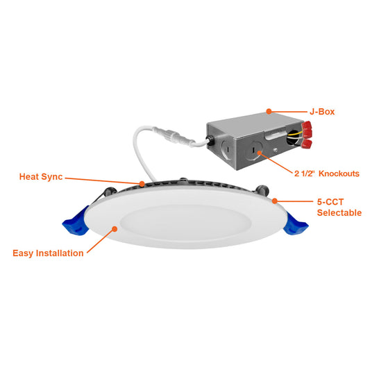 8" Round Slim Panel Wafer Downlight