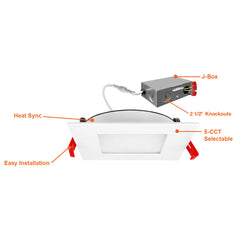 8" Square Slim Panel Wafer Downlight