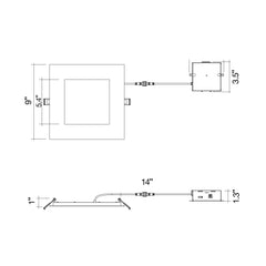 8" Square Slim Panel Wafer Downlight