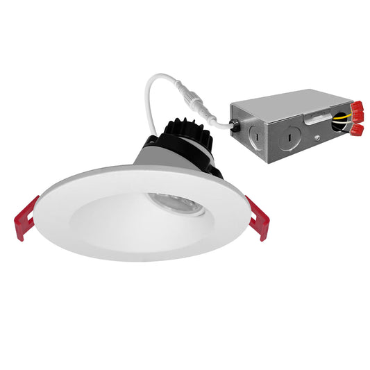 4" Regressed Gimbal Downlight for Sloped Ceilings (Canless) White/Black Round