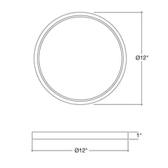 12" Surface Mount Round: Slim-Line