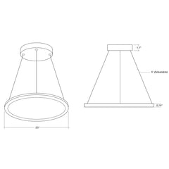 23" Suspended Cylinder (50% Up & Down Light) LGP Diffuser