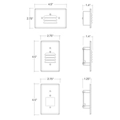 Step Light: 3 Interchangeable Faces: (Horizontal/Vertical)/ Flat Frost: Lux-Line