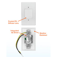 Step Light: 3 Interchangeable Faces: (Horizontal/Vertical)/ Flat Frost: Lux-Line