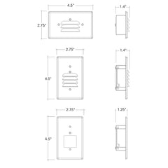 Step Light: 3 Interchangeable Faces: (Horizontal/Vertical)/ Flat Frost: Lux-Line