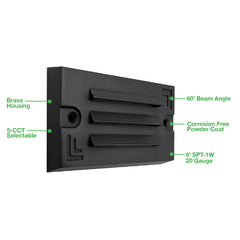 Surface Mount Step Light - 5inch Width - Louver