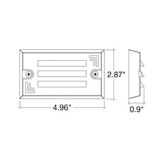 Surface Mount Step Light - 5inch Width - Louver