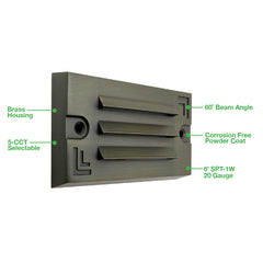 Surface Mount Step Light - 5inch Width - Louver