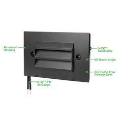 Surface Mount Step Light - 5inch Width - Louver