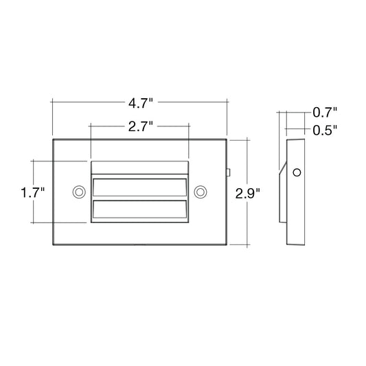 Surface Mount Step Light - 5inch Width - Louver