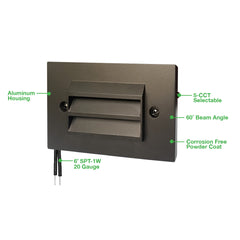 Surface Mount Step Light - 5inch Width - Louver