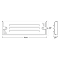 Surface Mount Step Light - 9inch Width - Louver