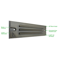 Surface Mount Step Light - 9inch Width - Louver