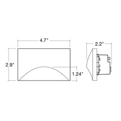 Landscape Step Light - Horizontal - Semi-Circle