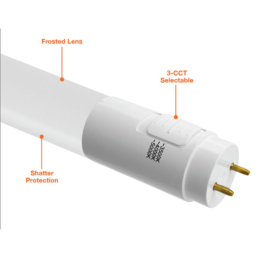 3 FT T8 Glass + PC Coating TRIPLE FIT Ballast, or AC Direct Single/Double (FROSTED LENS)