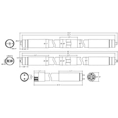 8 FT T8 Glass + PC Coating DUAL FIT Ballast, or AC Direct Double Sided w/ FA8 Single Pin Sockets