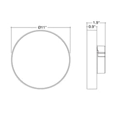 11" Round Surface Mount: Trimless-Line