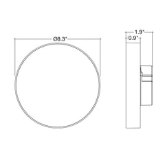 9" Round Surface Mount: Trimless-Line