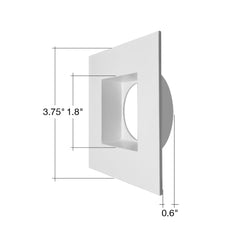 MDJBX-3: Black / White Square Smooth Trim