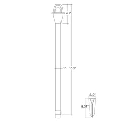 Path Light Stem - 12" Height