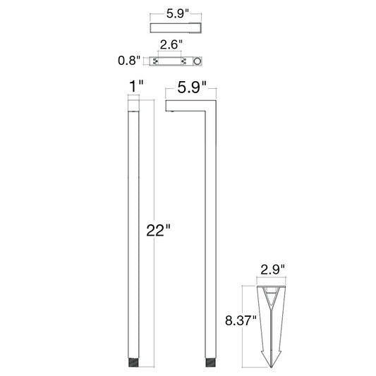 Path Light -  22" Height: L-Shape